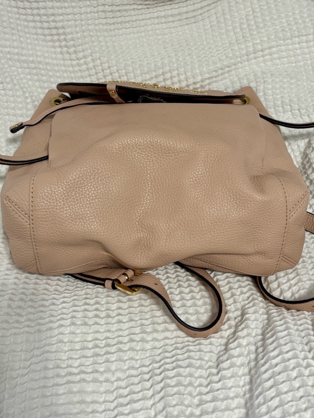 Michael Kors Riley Ballet pink Pebbled Leather Studded Backpack - Picture 5 of 6